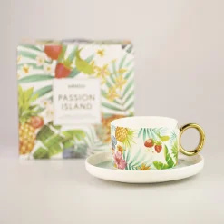 Tazza In Ceramica Con Sottobicchiere (200Ml)