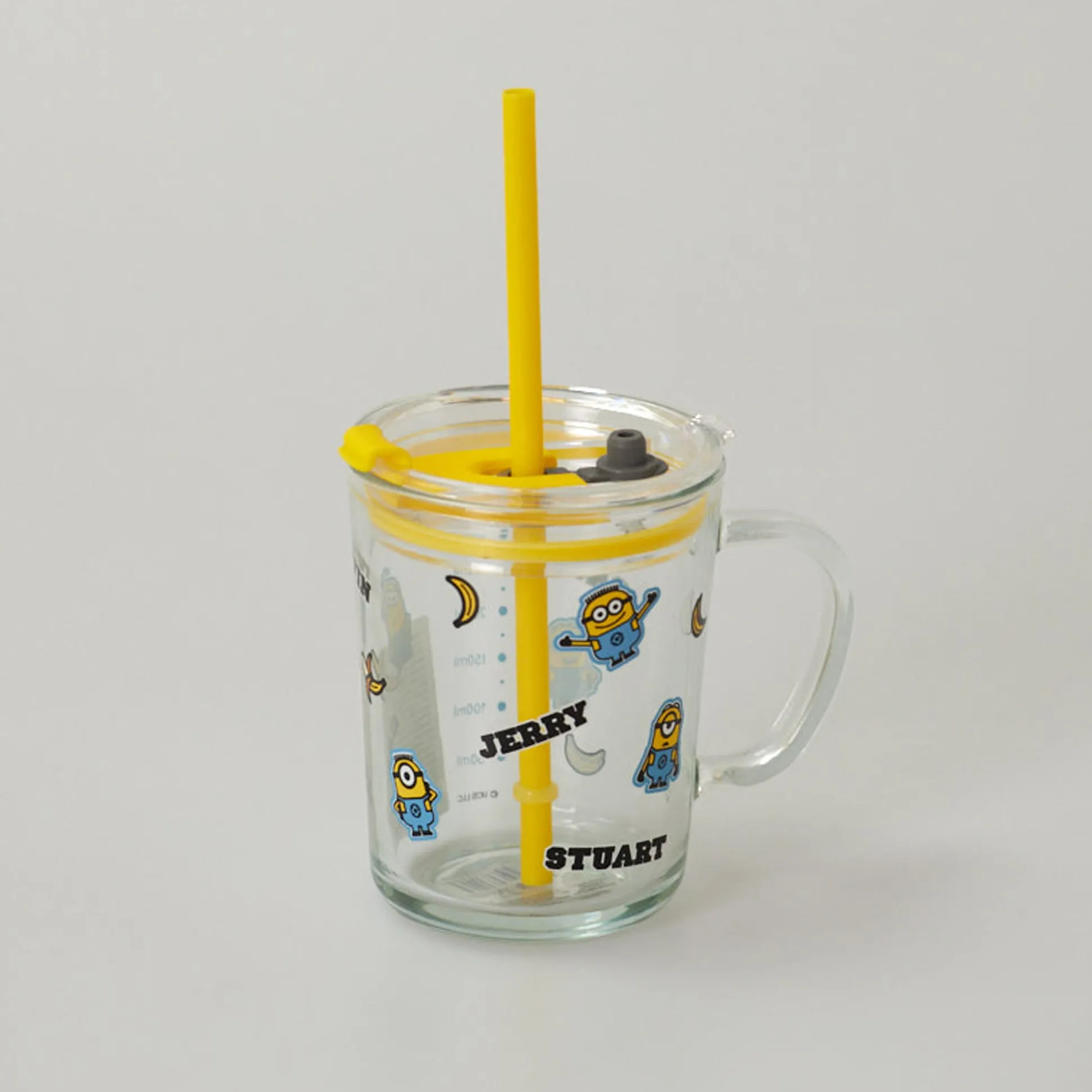 Tazza In Vetro Con Cannuccia - Minions (1Pz) (400Ml)
